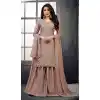 Brown Color Heavy Cinnon Party Wear Pakistani Palazzo Salwar Kameez -3020143956