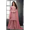 Pink Color Heavy Cinnon Party Wear Pakistani Palazzo Salwar Kameez -3020143958