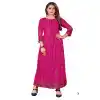 Magenta Color Pure Rayon Trendy Designer Readymade A-Line Gown -3041144098