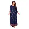 Navy Blue Color Pure Rayon Trendy Designer Readymade A-Line Gown -3041144103