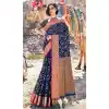 Navy Blue Color Banarasi Silk Party Wear Traditional Women Saree Blouse -3091144441