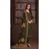 Olive Green Color Chinnon Embroidery Party Wear Salwar Kameez -3124144655