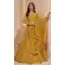 Aesthetic Mustard Color Net Designer Wedding Sangeet Wear Lehenga Choli -3125144661