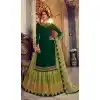Emerald Green Color Georgette Designer Party Wear Lehenga Style Suit- 3109144569