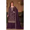 Wine Color Fox Georgette Evening Party Wear Palazzo Salwar Suit -3203145143