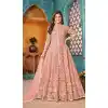 Peach Color Net Designer Pakistani Style Party Wear Salwar Kameez -3243145499