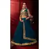 Teal Color Net Satin Designer Traditional Wear Plus Size Lehenga Choli -3244145501