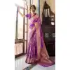 Beautiful Purple Color Soft Dola Silk Traditional Party Wear Saree Blouse -3219145262