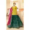 Teal Color Chinon Designer Fancy Wear Plus Size Lehenga Choli- 3268145630