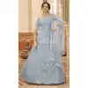 Cloudy Grey Color Georgette Designer Fancy Wear Plus Size Lehenga Choli- 3268145631