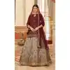 Maroon-Sandy Color Chinon Designer Fancy Wear Plus Size Lehenga Choli - 3268145633