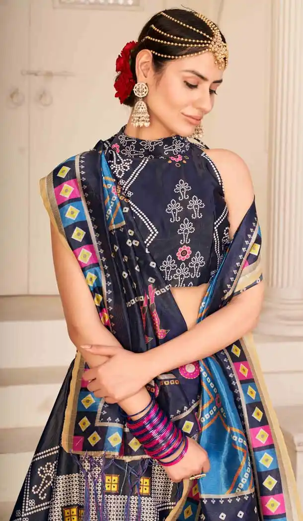 Dazzling Multi Color Pure Rera Silk Fancy Party Wear Lehenga Choli - 31811450131