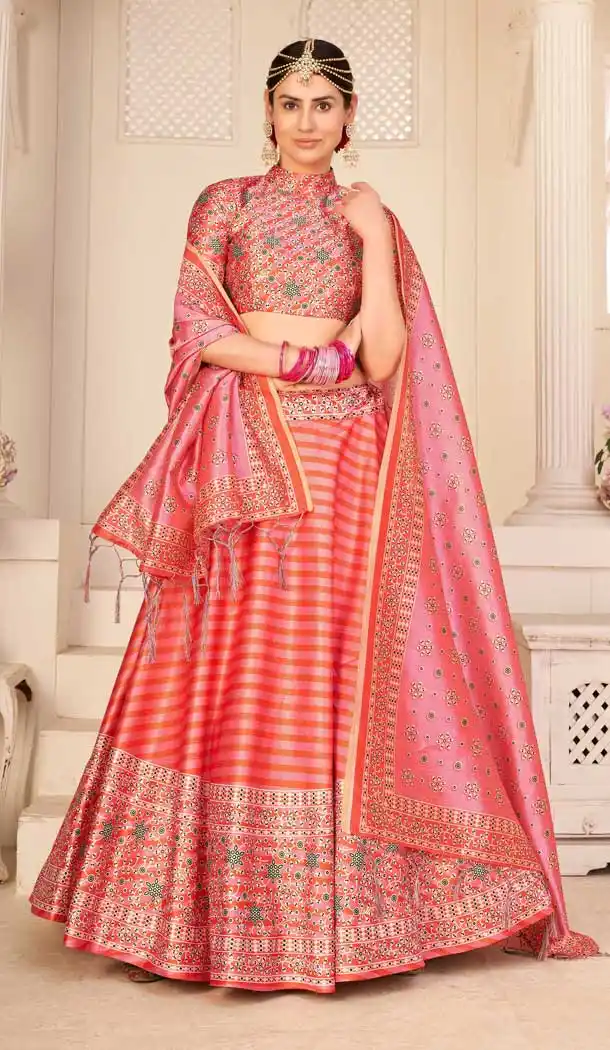 Wonderful Multi Color Pure Rera Silk Fancy Party Wear Lehenga Choli - 31811450132