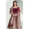 Maroon Color Velvet Bridal Wedding Wear Designer Women Lehenga Choli -3369146472