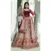 Maroon Color Velvet Bridal Wedding Wear Designer Women Lehenga Choli -3369146472