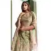 Pista Green Color Velvet Bridal Wedding Wear Designer Women Lehenga Choli -3369146474