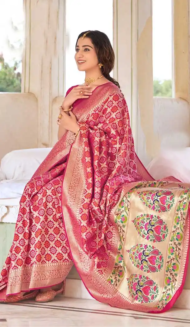 Pink Color Banarasi Silk Designer Traditional Wear Saree - 3222145298