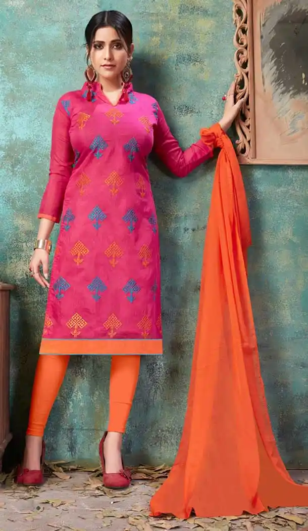 Pink Color Cotton Casual Office Wear Salwar suit - 3236145438