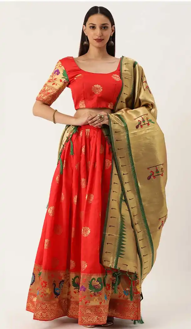Tomato Red Color Georgette Traditional Party Wear Women Lehenga Choli -3187145060