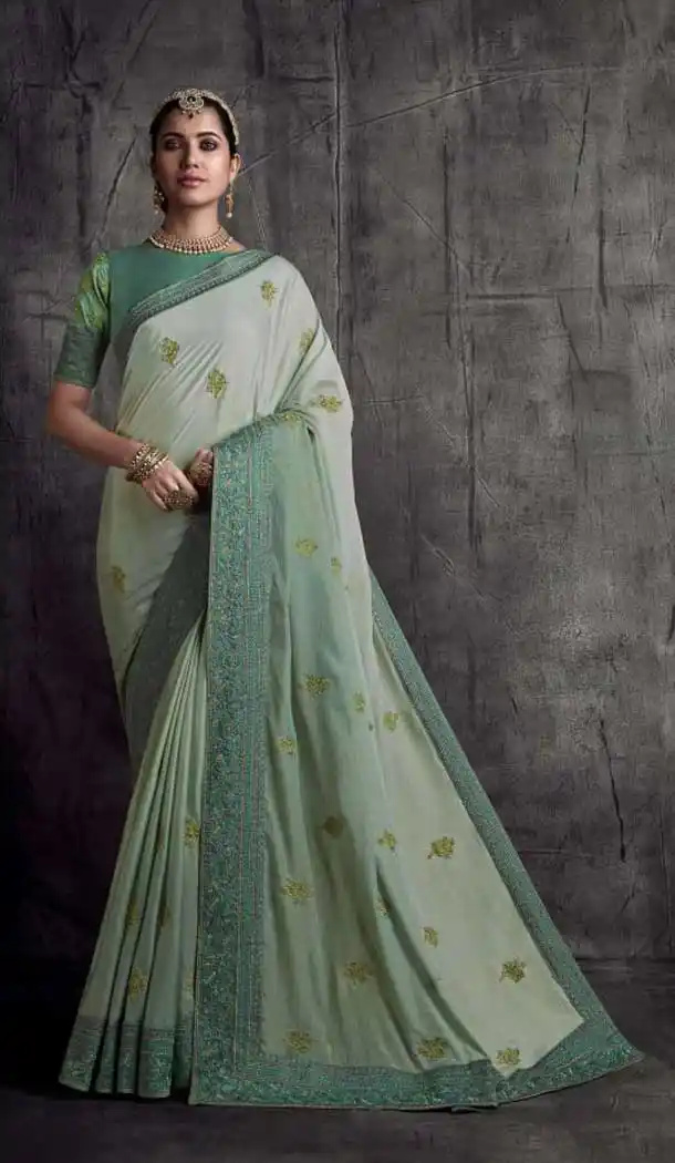 Rust Color Fancy Fabric Traditional Party Wear Saree Blouse -3543147926