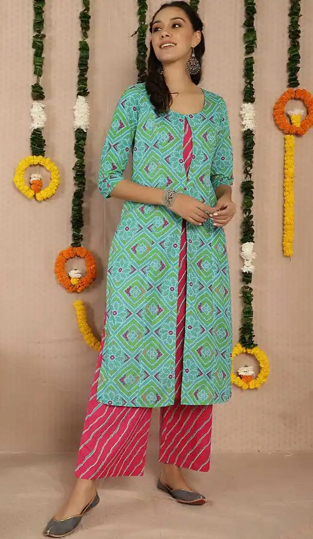 Charming Sky Blue Color Cotton Casual Party Wear Girls Readymade Kurtis -3546147966