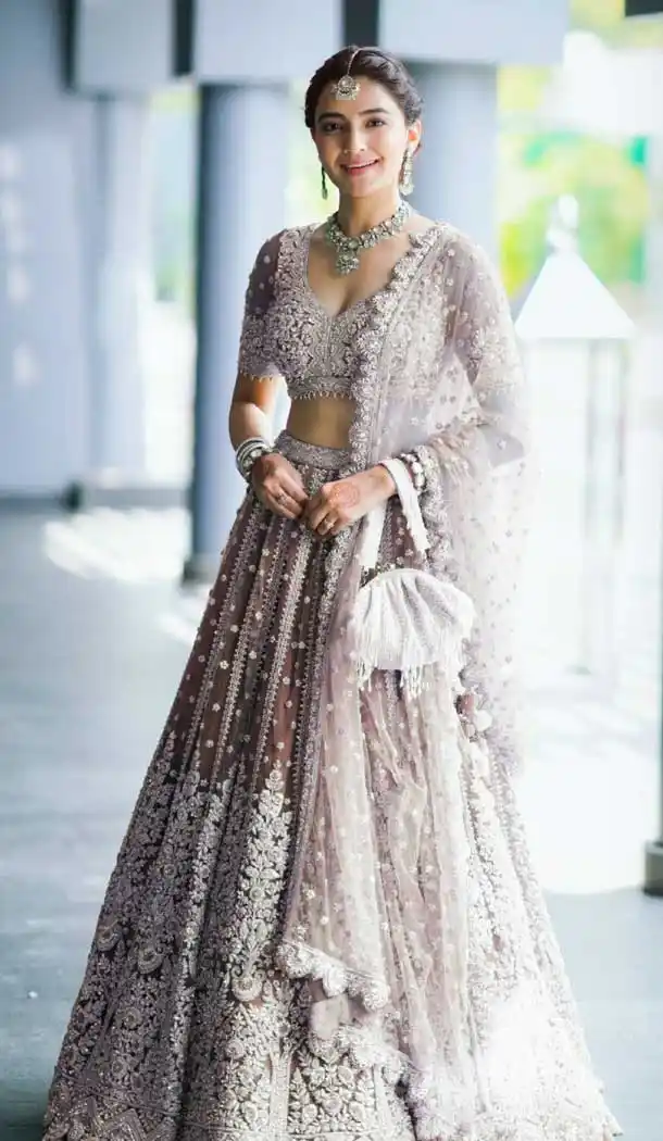 Beige Color Heavy Butterfly Net Designer Plus Size Women Lehenga Choli -3570148154