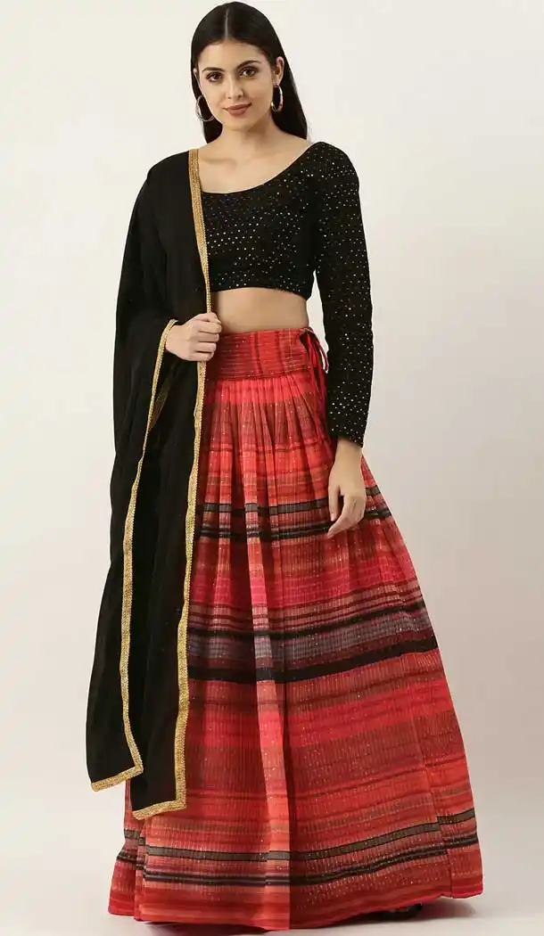 Charming Multi Color Georgette Fancy Party Wear Plus Size Women Lehenga Choli -3604148357