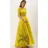 Lemon Yellow Color Rajwadi Chanderi Silk Traditional Party Wear Plus Size Lehenga Choli -3191145071