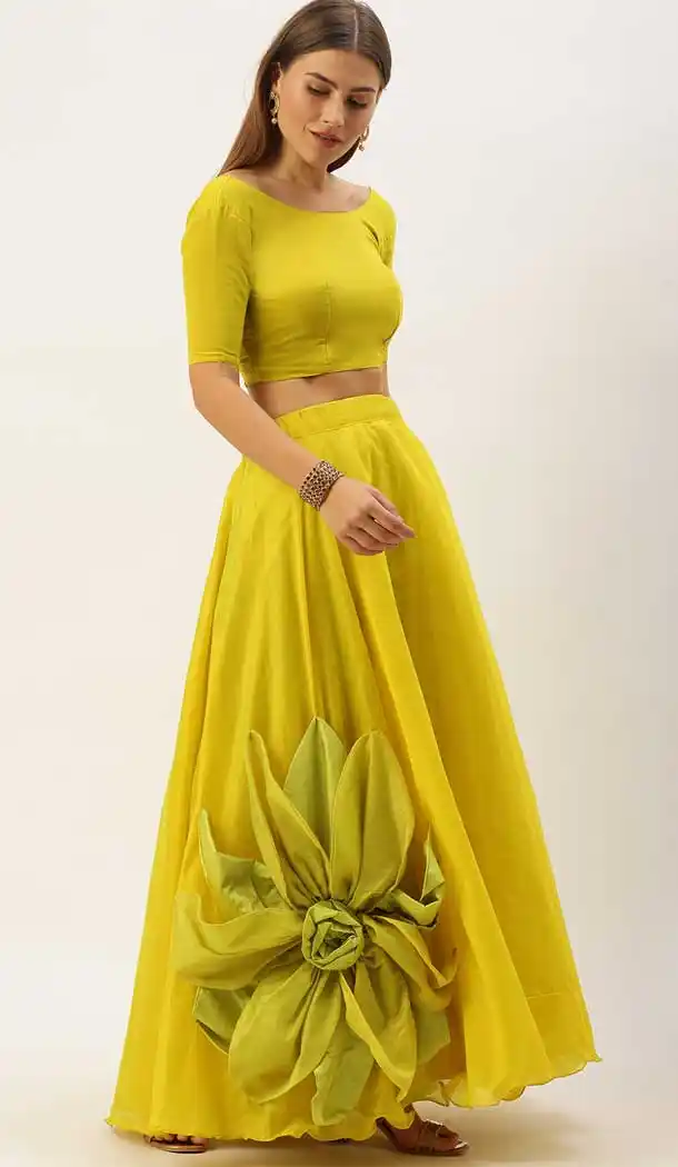 Lemon Yellow Color Rajwadi Chanderi Silk Traditional Party Wear Plus Size Lehenga Choli -3191145071