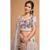 Blush Pink Color Soft Net Fancy Festive Wear Plus Size Lehenga Choli - 3700149110