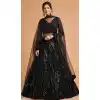 Dazzling Black Color Soft Net Fancy Festive Wear Plus Size Lehenga Choli - 3700149111