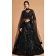 Dazzling Black Color Soft Net Fancy Festive Wear Plus Size Lehenga Choli - 3700149111