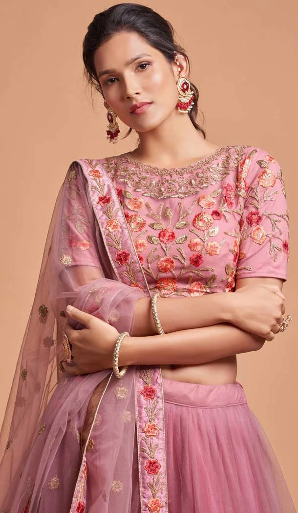 Baby Pink Color Soft Net Fancy Festive Wear Plus Size Lehenga Choli - 3700149112