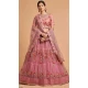 Baby Pink Color Soft Net Fancy Festive Wear Plus Size Lehenga Choli - 3700149112