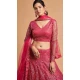 Hot Pink Color Soft Net Fancy Festive Wear Plus Size Lehenga Choli - 3700149113