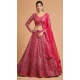 Hot Pink Color Soft Net Fancy Festive Wear Plus Size Lehenga Choli - 3700149113