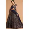 Royal Blue Color Soft Net Fancy Festive Wear Plus Size Lehenga Choli - 3700149114