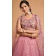 Rose Pink Color Soft Net Fancy Festive Wear Plus Size Lehenga Choli - 3700149116