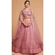 Rose Pink Color Soft Net Fancy Festive Wear Plus Size Lehenga Choli - 3700149116