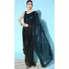 Blue Color Heavy Georgette Designer Party wear Saree - 3730149309