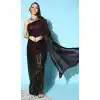 Pink Color Heavy Georgette Designer Party wear Saree - 3730149311
