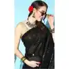 Black Color Heavy Georgette Designer Party wear Saree - 3730149314