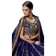 Splendorous Blue Color Raw Silk Digital Designer Party Wear Lehenga Choli -3767149539