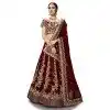 Exotic Maroon Color Raw Silk Digital Designer Party Wear Lehenga Choli -3767149540