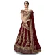 Exotic Maroon Color Raw Silk Digital Designer Party Wear Lehenga Choli -3767149540