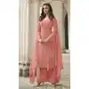Majesty Coral Color Butterfly Net Evening Party Plus Size Palazzo Suit -3780149650