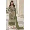 Mehendi Green Color Butterfly Net Evening Party Women Palazzo Suit -3781149654