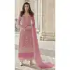 Fuchsia Pink Color Butterfly Net Evening Party Women Palazzo Suit -3781149661