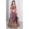 Purple Color Pure Velvet Designer Bridal Wedding Wear Lehenga Choli -3783149664