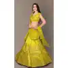 Lemon Yellow Color Banglory Silk Designer Party Wear Women Lehenga Choli -3784149665